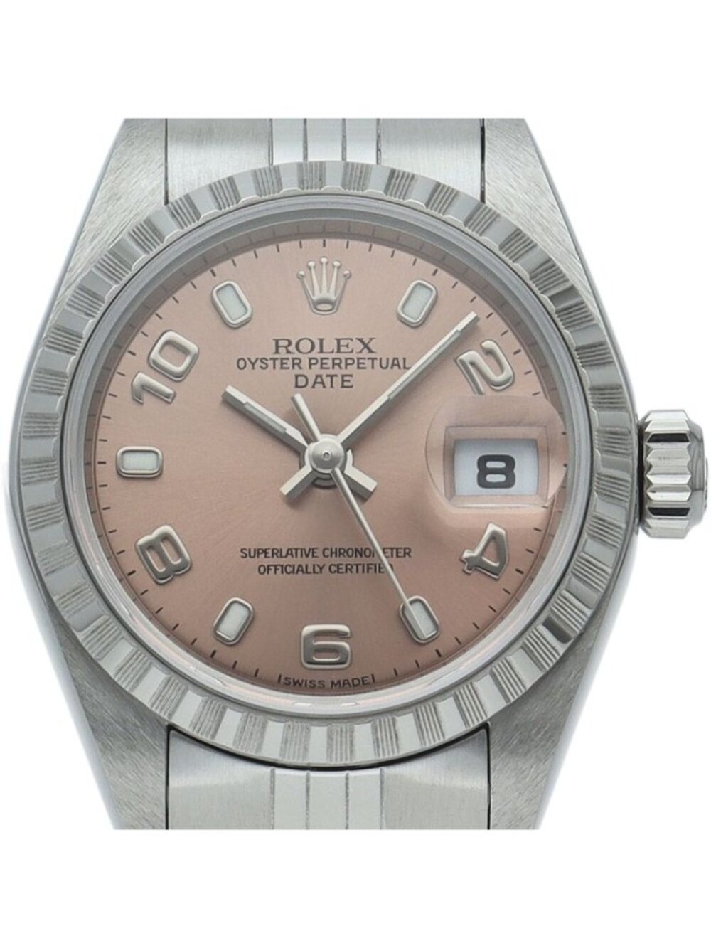 Rolex Oyster Perpetual Date Jubilee SS Watch Pink